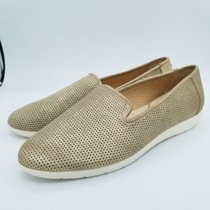 Alex Marie Metallic Gold Leather Slip On Loafers Flats size 12